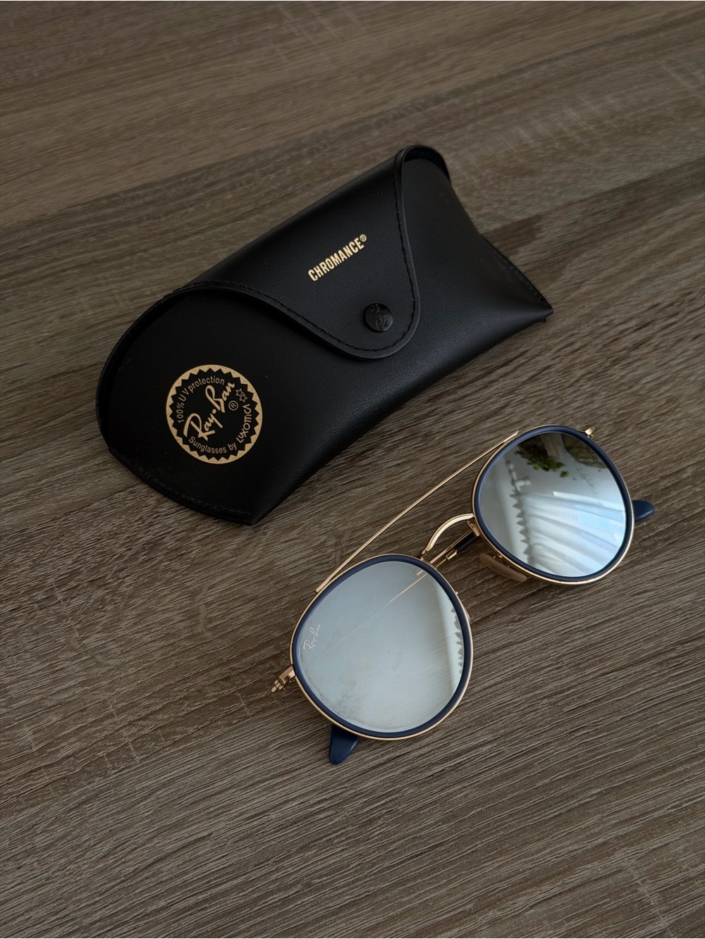 RAY-BAN SUNGLASSES ROUND DOUBLE BRIDGE RB 3647N 001/9U 51-22 Arista